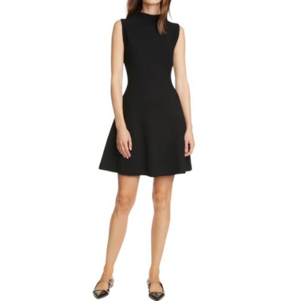 Club Monaco black Kaytee funnel neck fit and flare sweater dress size XS - Picture 1 of 7